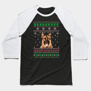 German Shepherd Ugly Christmas Sweater Funny Dog Lover Owner Gifts Baseball T-Shirt